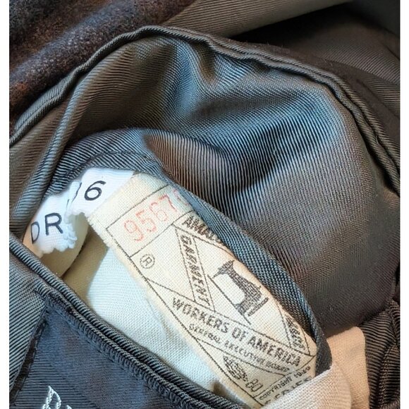 Penney's VTG 50s Shadow Plaid Wool Tweed Blazer Classic Professor Union Made XL - Picture 7 of 14